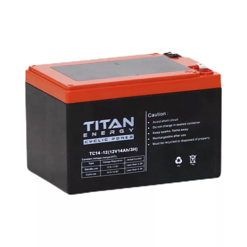   Titan Energy Cyclic AKKUMULÁTOR 12V 14Ah 6-DZM-14 - F2 csúszósarus