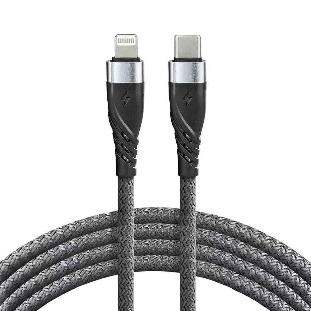   everActive USB-C/iPhone kábel 20W 1 m szürke szőtt CBB-1CIG