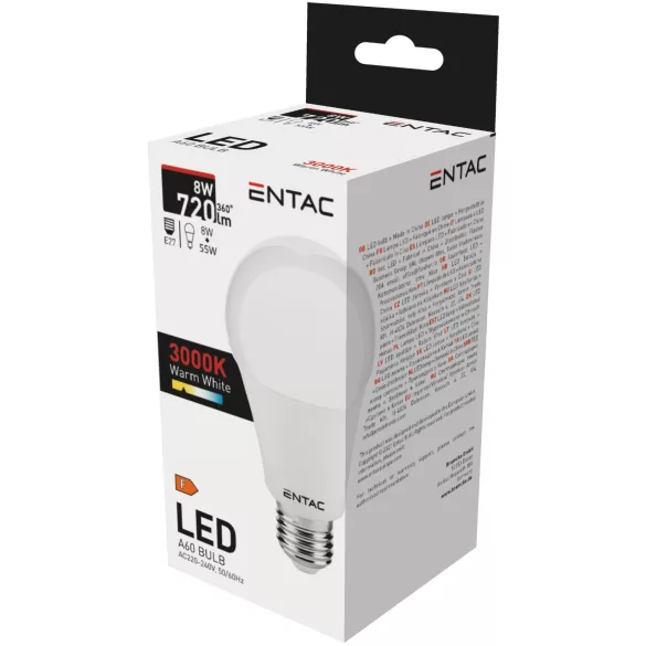 Entac LED Globe E27 8W izzó 