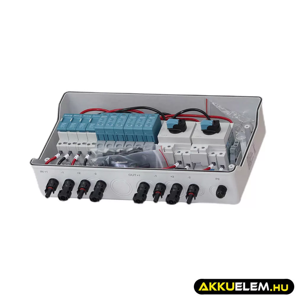 Qoltec kiegészítő - készre szerelt DC doboz - 2 string be - 2 string ki