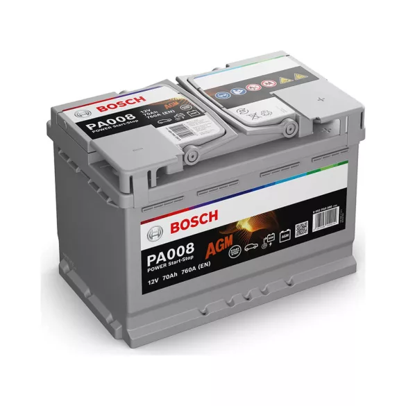 Bosch PA008 start-stop 12V 70Ah 760A autó akkumulátor AGM JOBB+