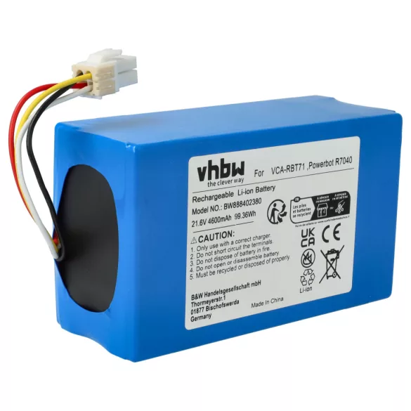 Utángyártott VCA-RBT71 Samsung Powerbot R7040 21,6V 4600mAh utángyártott akkumulátor - VHBW