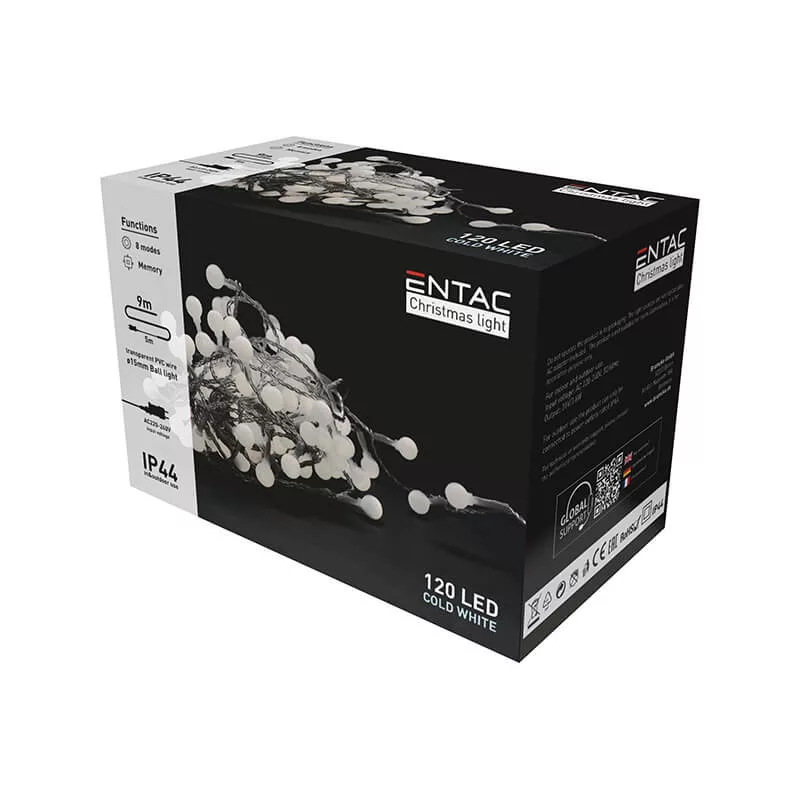 Karácsonyi LED fényfüzér 120led multi 15mm CW