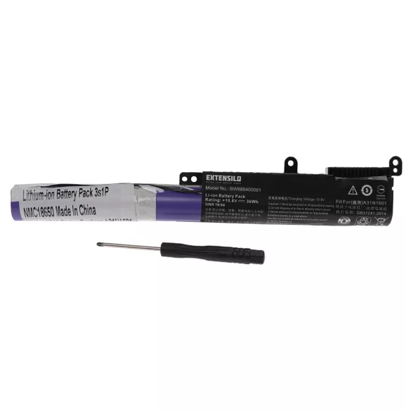Asus A31N1601, 0B110-00440000, 0B110-00440100, A31LP4Q - 2500mAh 10.8V Li-ion notebook akku - VHBW