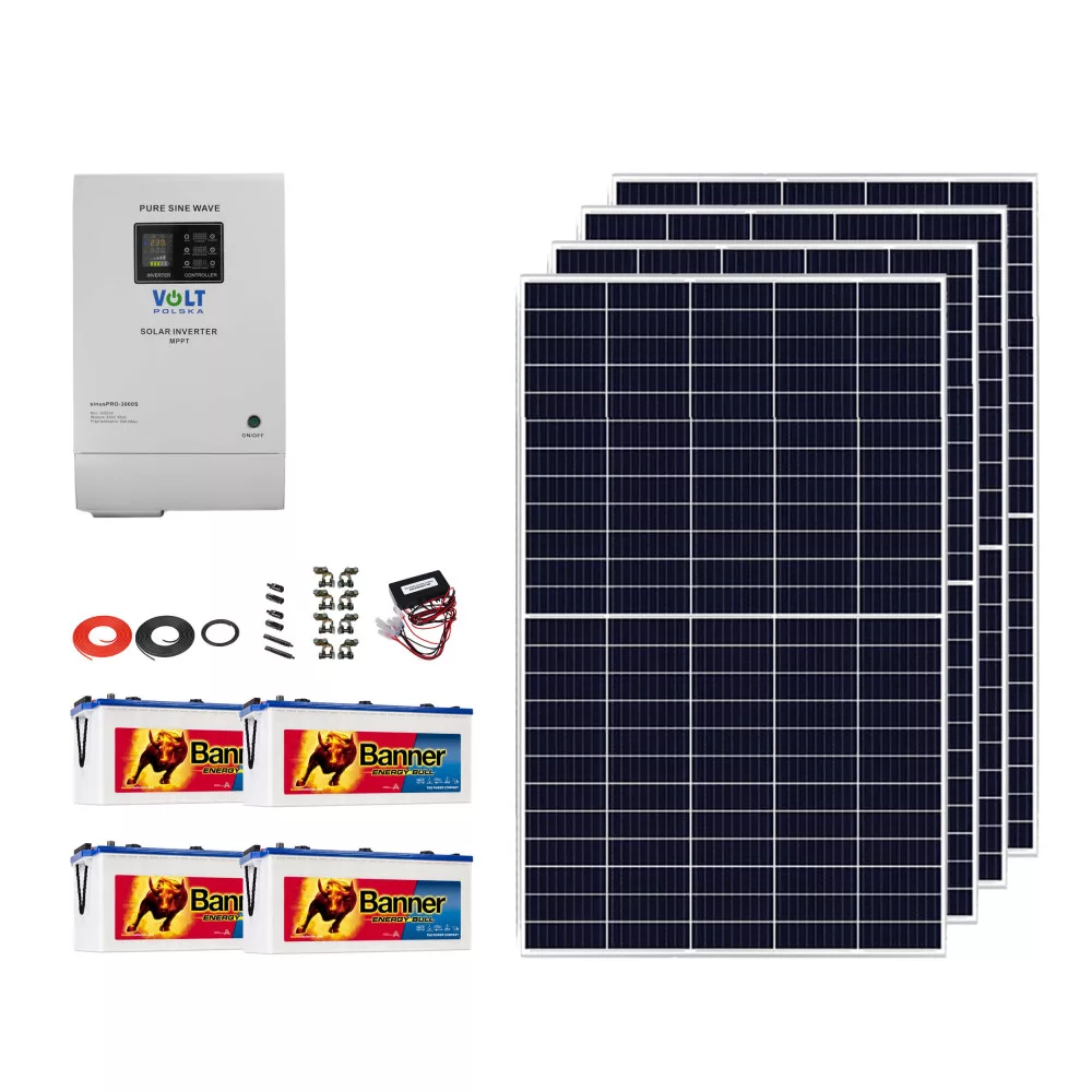 Napelem csomag 1600Wp + SinusPRO 3000S + 4xEnergyBull 230Ah Napelem csomag 1600Wp + SinusPRO 3000S + 4xEnergyBull 230Ah