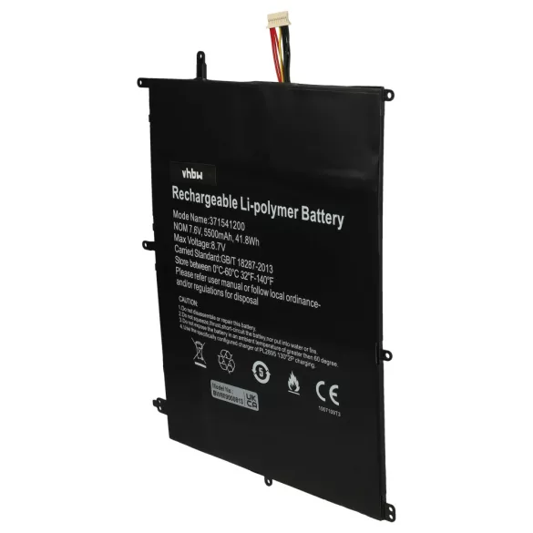 Trekstor A146, HW-371541200 - 5500mAh 7.6V Li-polymer notebook akku - VHBW