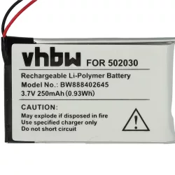   kerékpár GPS Computer Bosch 502030 - 250mAh 3.7V Li-polymer akku
