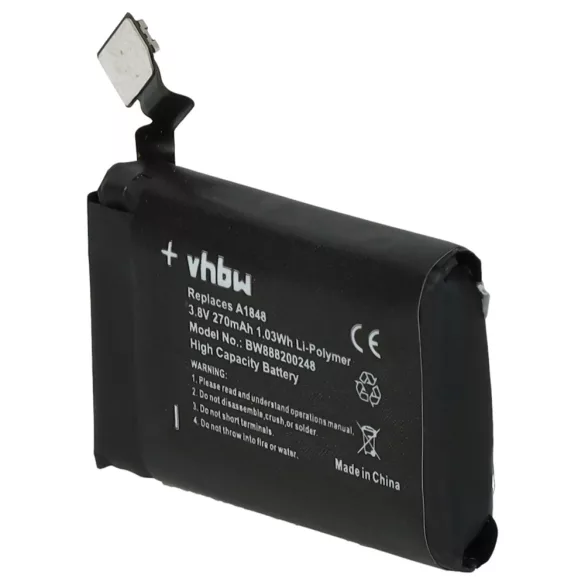 Apple A1848 - 270mAh 3.82V Li-polymer - szerszámok a csomagban - okosóra akku - VHBW