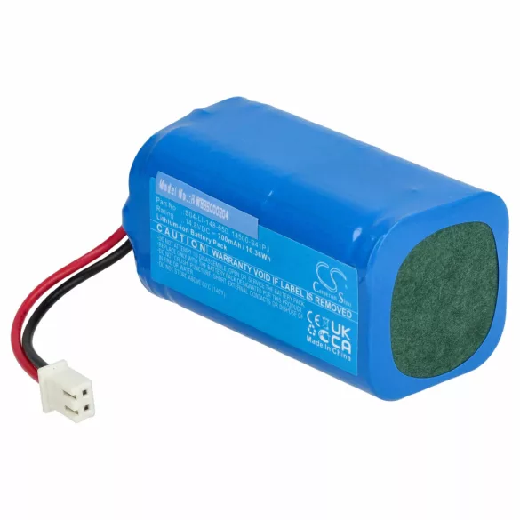 Ecovacs 201-2005-0022, 201-1907-0302, 14500-S41PJ- 700mAh, 14.8V, Li-ion porszívó akku - VHBW