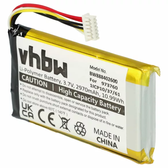 Drón távirányító DJI 973760, 1ICP10/37/61 2970mAh, 3.7V akku - VHBW