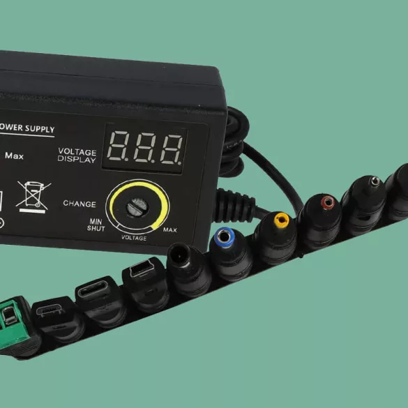 Univerzális adapter 5-23.2V 2.5A 10 féle csatlakozó, LCD kijelző - VHBW