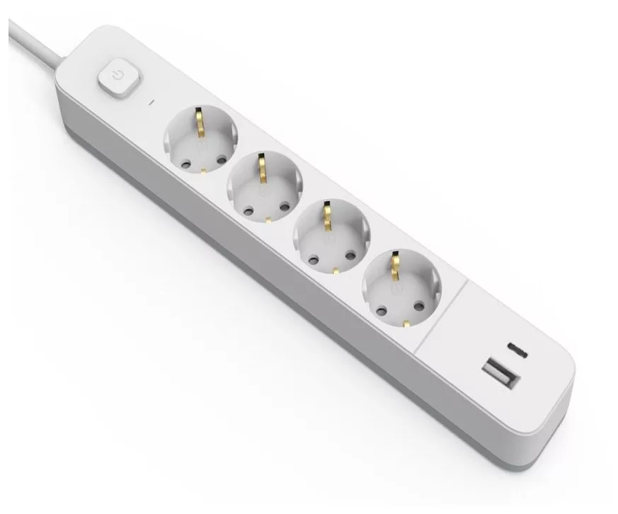 Hálózati hosszabbító 1xUSB-C 1xUSB-A 4xEU-foglalat Kapcsolóval 1.5m G1.5 Entac D2