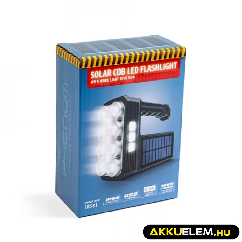 Lámpa 18581 COB Solar kézi tölthető