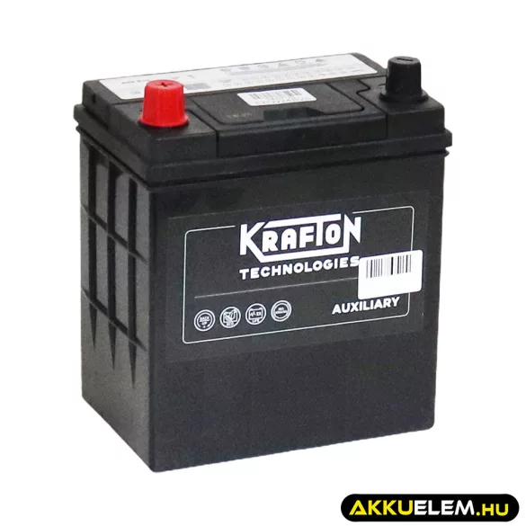 Krafton AGM AUX B19 12V 40Ah BAL+ Tesla utángy. kiegészítő akkumulátor