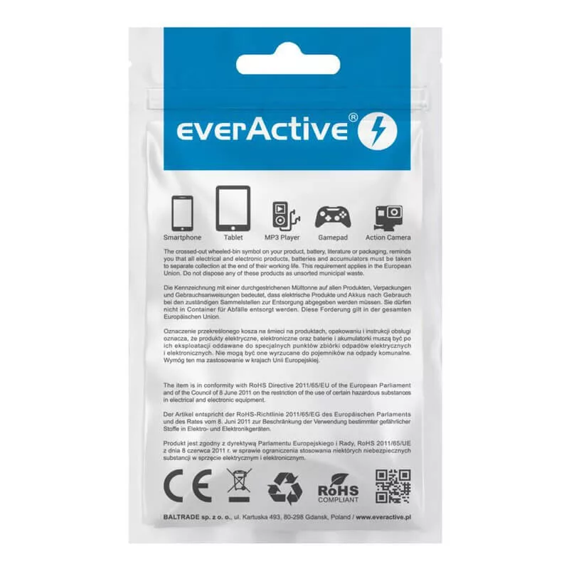 everActive USB-C - Type-C kábel PD 45W 3m Fekete + LED
