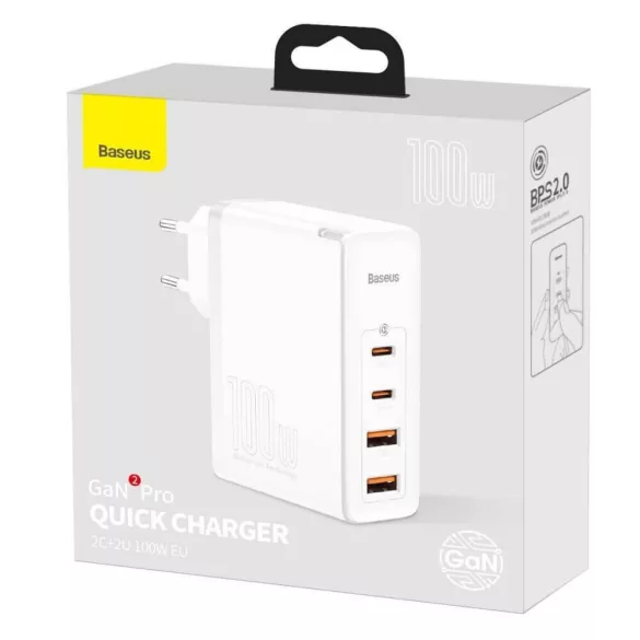 Baseus gyors töltő 100W-ig 2*USB + 2*USB-C GaN2 PD3.0
