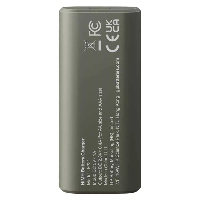 GP ReCyko E221 akkutöltő Powerbank + 2db 2100mAh AA akku