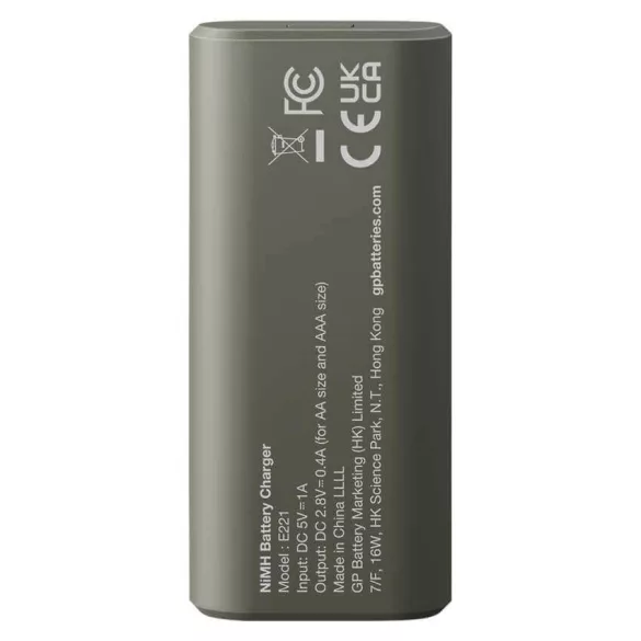 GP ReCyko E221 akkutöltő Powerbank + 2db 2100mAh AA akku