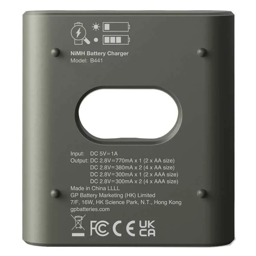 GP ReCyko E441 akkutöltő Powerbank + 4db 2100mAh AA akku