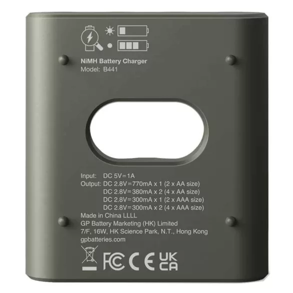 GP ReCyko E441 akkutöltő Powerbank + 4db 2100mAh AA akku
