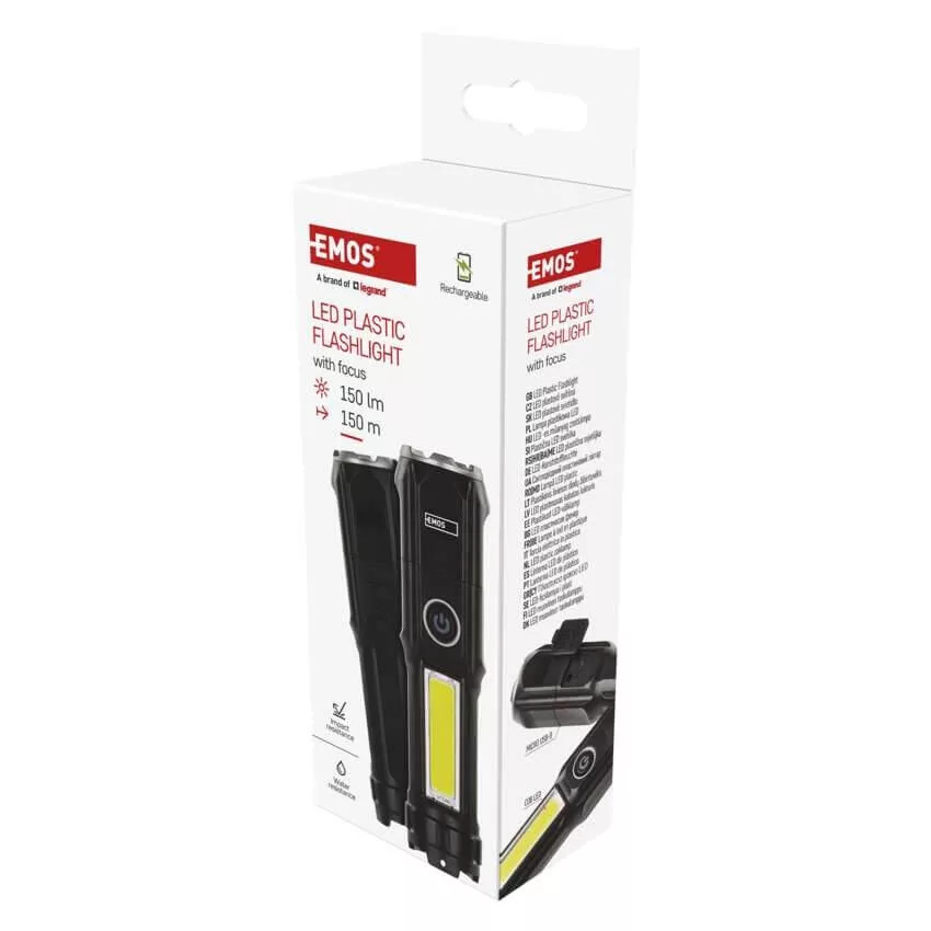 LED újratölthető 150 lm zseblámpa P3213