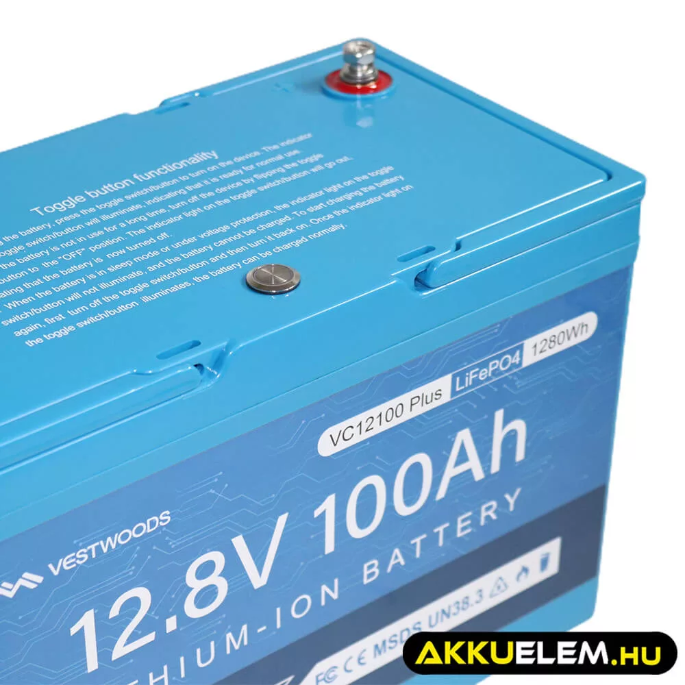 Vestwoods 12V 100Ah LiFePo4 akkumulátor
