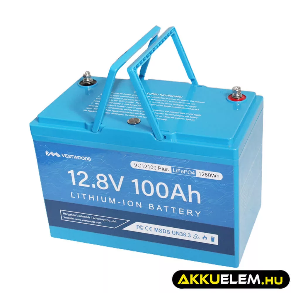 Vestwoods 12V 100Ah LiFePo4 akkumulátor