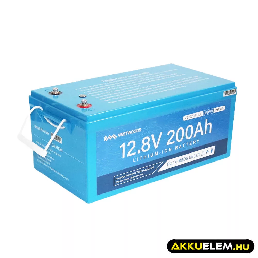 Vestwoods 12V 200Ah LiFePo4 akkumulátor Vestwoods 12V 200Ah LiFePo4 akkumulátor