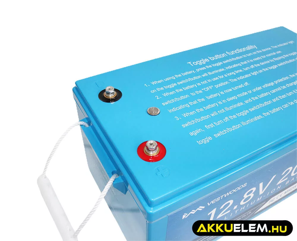 Vestwoods 12V 200Ah LiFePo4 akkumulátor