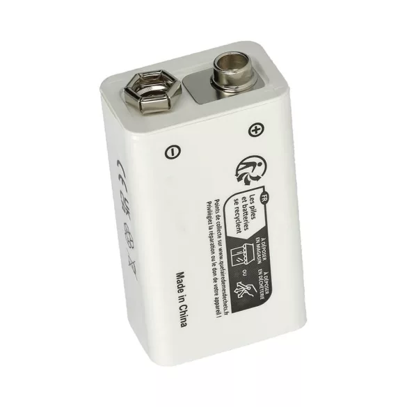 9V Block Li-ion akkumulátor USB-C csatlakozó 6F22 6LR61 9.0V 1000mAh - VHBW