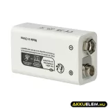 9V Block Li-ion akkumulátor USB-C csatlakozó 6F22 6LR61 9.0V 1000mAh - VHBW