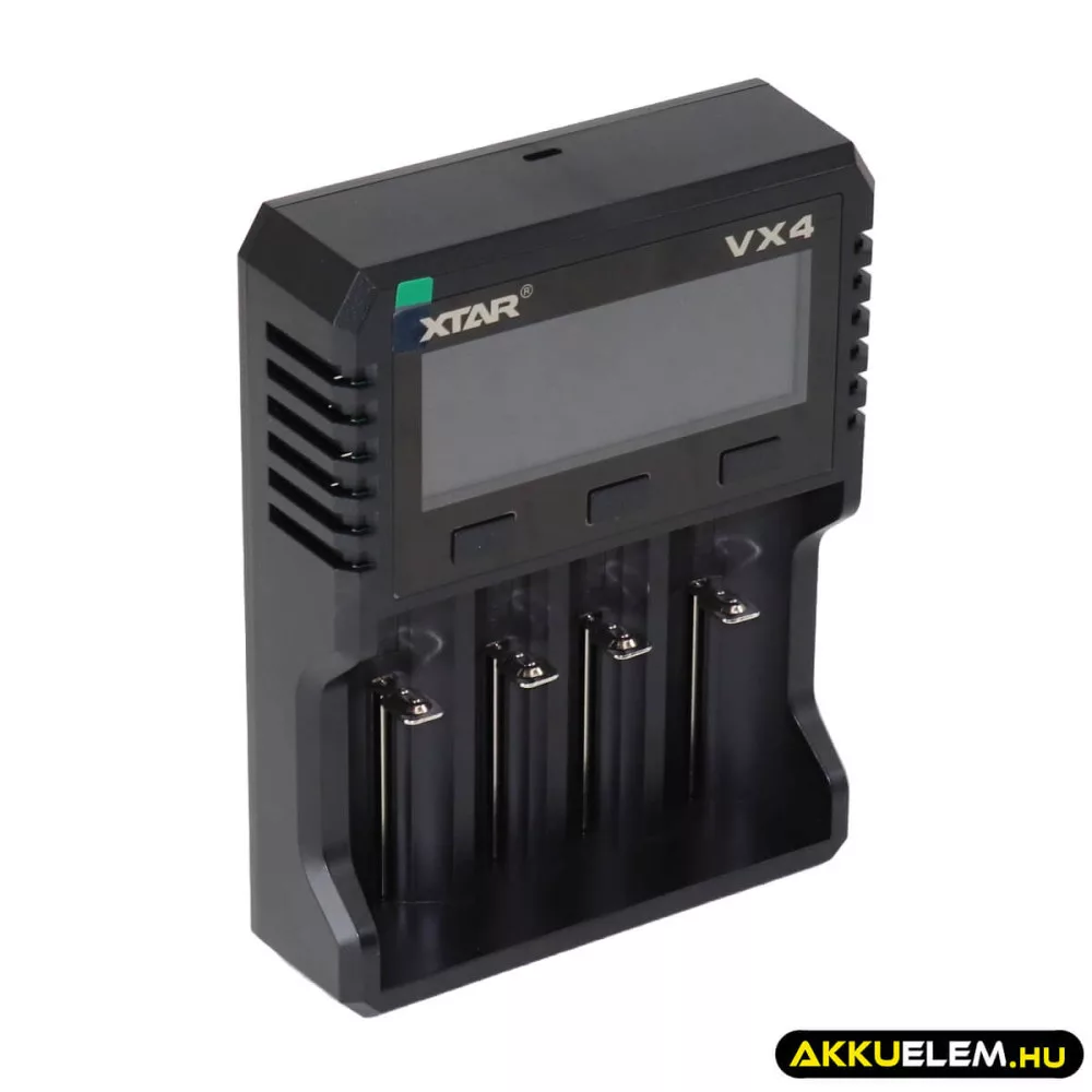 XTAR VX4 Ni-MH, LiFePO4, 1,5V és 3,6V/3,7V Li-ion teszter töltő hálózati adapterrel XTAR VX4 Ni-MH, LiFePO4, 1,5V és 3,6V/3,7V Li-ion teszter töltő hálózati adapterrel