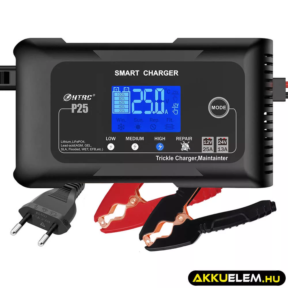 HTRC P25 töltő 12V 25A - 24V 13A - Ólom és LiFePO4 akkutöltő HTRC P25 töltő 12V 25A - 24V 13A - Ólom és LiFePO4 akkutöltő