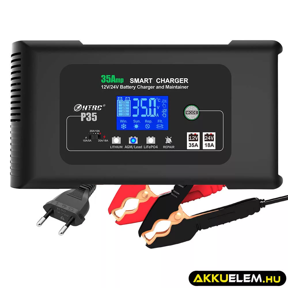 HTRC P35 töltő 12V/35A 24V/18A Ólom és LiFePO4 akkutöltő HTRC P35 töltő 12V/35A 24V/18A Ólom és LiFePO4 akkutöltő