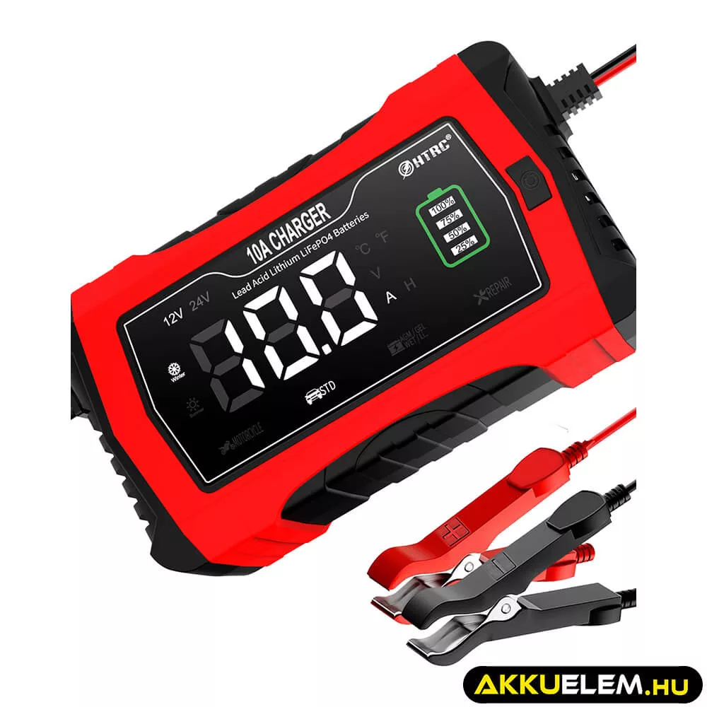 HTRC 12V/24V 10A Ólom és LiFePo4 akkutöltő HTRC 12V/24V 10A Ólom és LiFePo4 akkutöltő