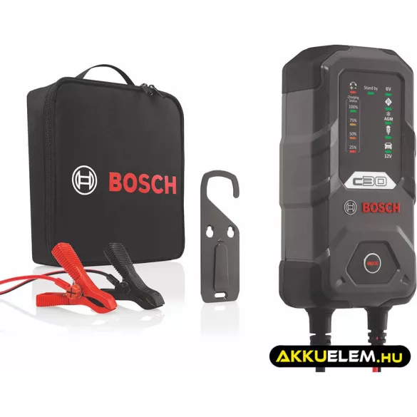 Bosch C30 autó akkumulátor töltő 6V 0.8A /12V 0.8A és 3.8A