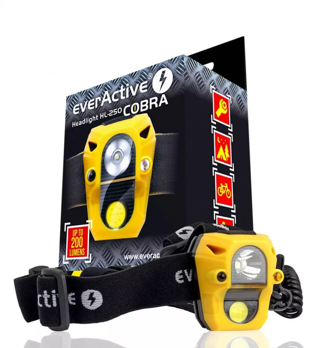 everActive HL-250 Cobra fejlámpa 3xAAA 200lm szenzoros