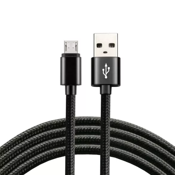 everActive USB- mikro USB kábel 2.4A 2m fekete