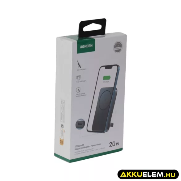 Ugreen PB206 PowerBank 10000mAh vezeték nélküli töltés, mágneses 20W