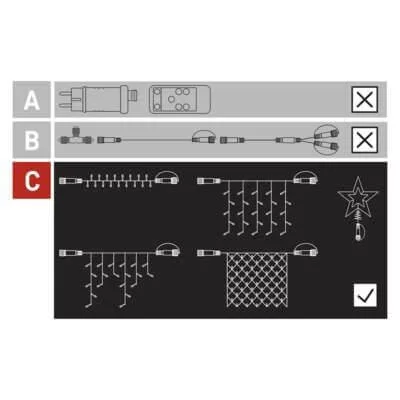 Karácsonyi füzér CNT D1CC02 100Led JÉGCSAP minta kül/bel CW