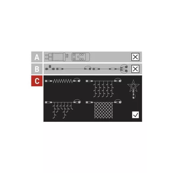 Karácsonyi füzér CNT D1CC02 100Led JÉGCSAP minta kül/bel CW