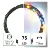 Karácsonyi fényfüzér 75Led 7.5+5m IP44 cherry nano színes D3AM02 kül/bel időzítő