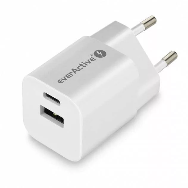 everActive USB töltő SC-390Q fehér QC3 + USB-C 30W GaN