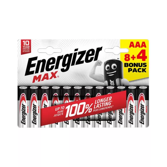 Energizer MAX LR03 AAA elem 12db/bl (ár/csomag)