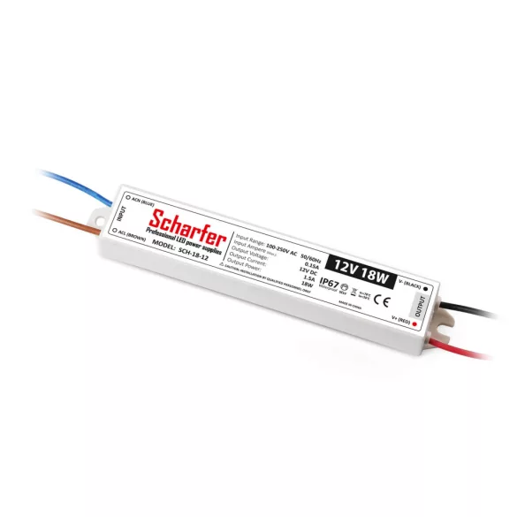 Scharfer 12V 1,5A 18W IP67 LED-tápegység SCH-18-12