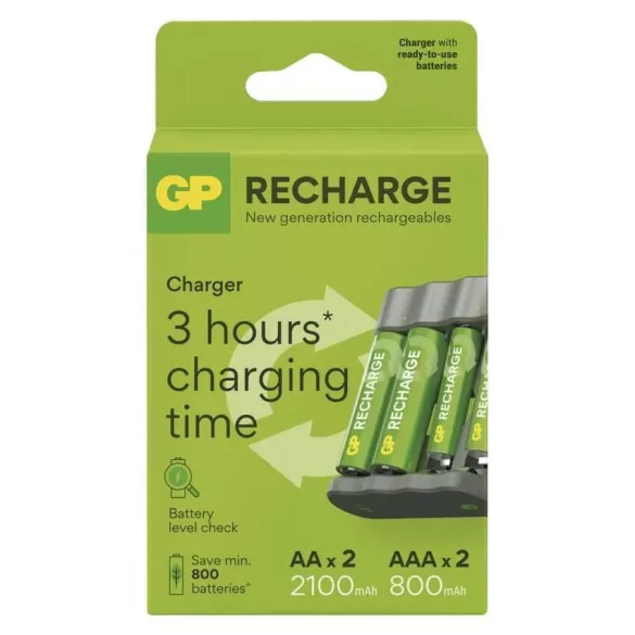 POWER BANK B441 akkutöltő + 2db AA és 2db AAA akku GP