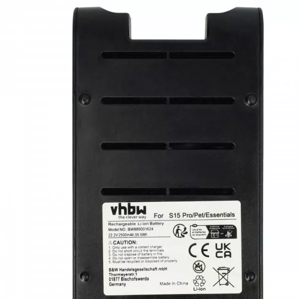 akku Tineco S15 Essentials, Pet, Pro 2500mAh, 22.2V, Li-Ion - Utángyártott porszívó akku