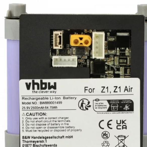 akku Roidmi Z1 Air XCQ15RM, XCQ05RM 2500mAh, 25.9V, Li-Ion - Utángyártott porszívó akku - VHBW