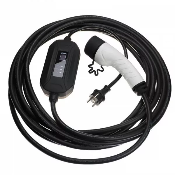 Töltőkábel elektromos autóhoz, Plug-In Hybrid - Type 2 -> Eur foglalat, 1 fázis, 16 A, 3.5 kW, 10m - Utángyártott