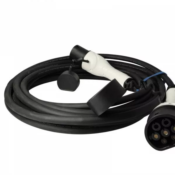Töltőkábel elektromos autóhoz, Plug-In Hybrid - Type 2 -> Type 2, 1 fázis, 32 A, 7 kW, 10 m - Utángyártott Töltőkábel elektromos autóhoz, Plug-In Hybrid - Type 2 -> Type 2, 1 fázis, 32 A, 7 kW, 10 m - Utángyártott